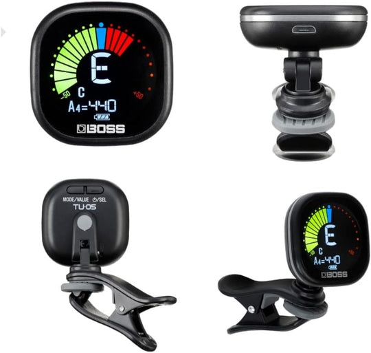 TU-05 Rechargeable Chromatic Clip-On Tuner for Guitar, Bass and Ukulele